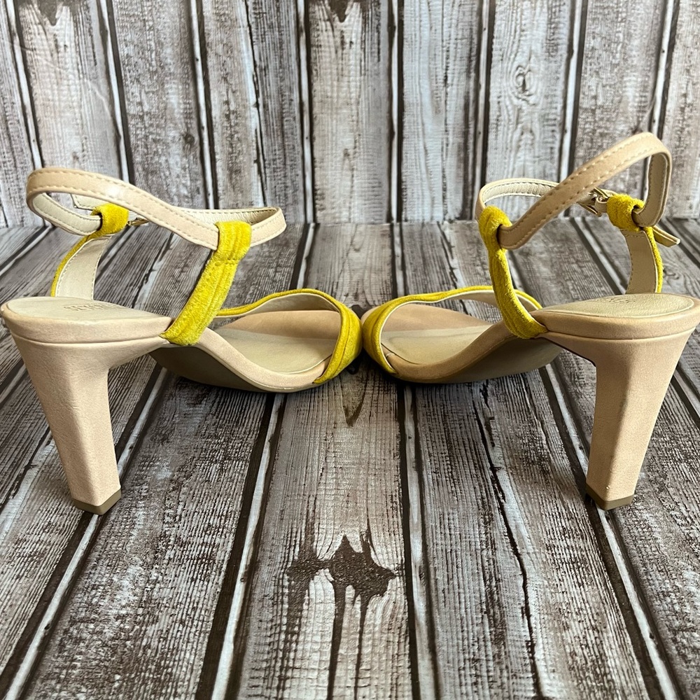 Seychelles Prime Yellow and Nude Leather Heels NWOT - Picture 7 of 10
